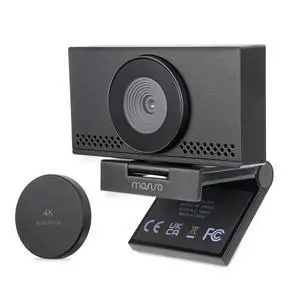 MOSISO 4K Webcam for PC & Laptop with Microphone and Webcam Cover, Auto Light Correction, USB Plug and Play for Live Streaming Video Call Conference Online Lessons Game, Black