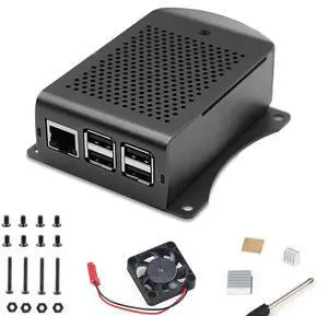 MakerFocus Raspberry Pi Case with Fan, Raspberry Pi 3B+ Aluminum Alloy Case with Heatsink and Screw Driver for RPi 3B+, RPi 3/2, RPi B