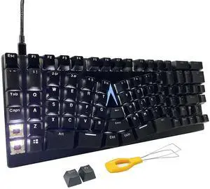 Maketheone M Ergonomic Mechanical Keyboard, X-Bows Butterfly Layout Mech Keebs, USB-C Wired 80% Ergo KB with Hotkeys and White Backlit for Desktop Computer PC (Lite, Gateron Brown Switches)