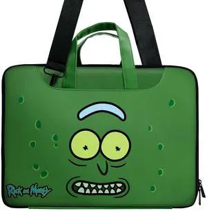 Anime Fun Laptop Bag, Black Funny Computer Shoulder Bag 14.1 for College Office Clinical Gym Travel, Large Capacity Notebook Protect Bags for Teacher, Senior/Junior Students, Worker (Green)