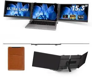 15.3" Laptop Screen Extender, 1200P FHD Ultra-Thin Triple Screen Laptop Monitor Extender, 100%sRGB Travel Portable Monitor for Laptops, Multi Screens Laptops Attachment Compatible with Windowss Mac