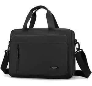Laptop Bag 14 Inch Briefcase for Men Women Waterproof Nylon Lightweight, Shoulder Messenger Handbag for Business Office Work Travel College Black