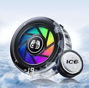 Phone Cooler for Gaming, Low Noise USB Cell Phone Cooler with Smart Temp Control, Phone Cooling Fan with RGB LED Lights, Magnetic Ring & Clip Fan for Phone Gaming & Streaming