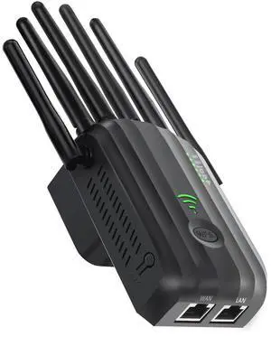 WiFi Extender Signal Booster with 6 Antennas, WiFi Extender with Ethernet Port, WiFi Booster Up to 10000 Sq.ft, Compatible with More Devices, Internet Extender WiFi Booster for Home