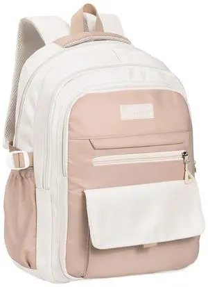 Phaoullzon Aesthetic Laptop Backpack for Women Travel Daypack,Khaki