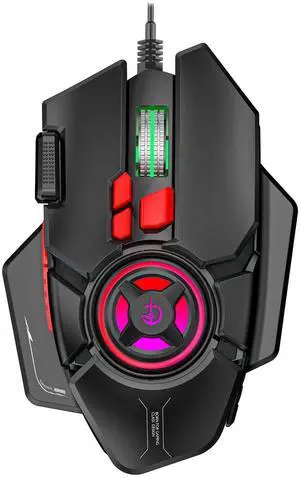 holy sword Gaming Mouse, 12800 DPI Optical Sensor, RGB Lighting, 11 Programmable Buttons, Ergonomic Design, Wired, Right-Handed (Black)
