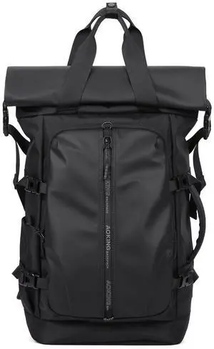 McBecdy Rolltop Backpack, Anti Theft Backpack, Water-resistant Backpacks with 15.6-inch Laptop Compartment, Expandable Casual Daypack for Travel, Business, Work and College