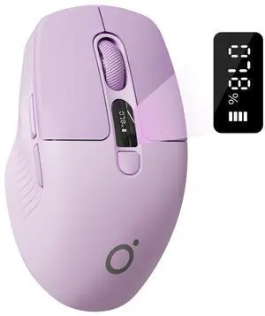 SEUNKWANG EWEADN Q1 Wireless Mouse, Bluetooth & 2.4G Silent Mouse Quiet Click with 3 DPI Levels, Battery & DPI Smart Display, 6 Button Small Portable Cordless Mice for Laptop/PC/Mac-Purple
