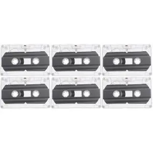 HOMSFOU 6 Pcs Blank Audio Cassette Tapes - 30 Min Recording Time Tapes, Standard Size, Low Noise Tapes for Mixtape, Blank Cassette Tapes for Cassette Recorders