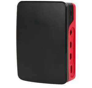 Raspberry Pi 4B Case Official Style ABS Raspberry Pi Case Drop-in Replacement for Official with Precise Cutouts and Snap Slot(Black & Red)