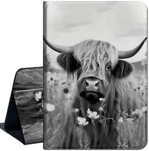 Case for Amazon Fire HD 8 & Fire HD 8 Plus Tablet (Fits Both 12th/10th Generation, 2022/2020 Release) 8",Slim Lightweight Smart Shell Stand Cover with Auto Wake/Sleep,Highland Cow Ox Cattle