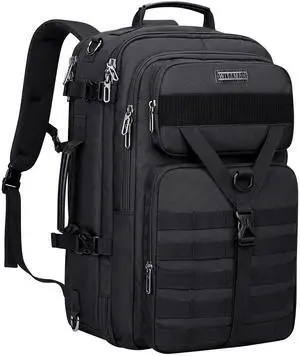 WITZMAN Carry On Travel Backpack for Men Large Convertible 45L Fit 17 Inch Laptop Backpack 3 in 1 Bag for Airline Approved(B688 Black)