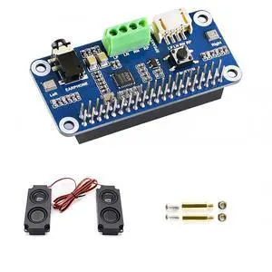 WM8960 Audio HAT Module for Raspberry Pi Zero/Zero W/Zero WH/2B/3B/3B+ Hi-Fi Sound Card HAT Stereo CODEC Playing and Recording I2S Interfac Stereo 3D Surrounding