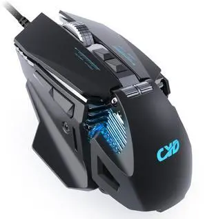 C303 RGB Backlit Wired Gaming Mouse with 7200DPI Optical Sensor, 8 Programmable Buttons, USB Computer Mouse Lightweight PC Gaming Mice, Mouse Gamer for Laptop PC Mac, Black