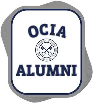 Catholic Concepts | OCIA Alumni 4 x 2.25 Vinyl Sticker Label Decal Waterproof Cool Accessory for Laptop, Hard Hats, Water Bottles, Scrapbooks, Folders, Cell Phone | 10-Pack