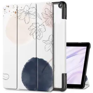 Mektron Case for All-New Amazon Fire HD 10 Tablet 13th Generation 2023 Release, Slim Fit Standing 10.1" Trifold Stand Cover with Auto Sleep/Wake,Floral S722