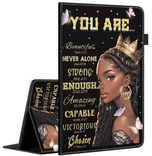 Case for All-New Amazon Fire HD 10 and 10 Plus Tablet (13th/11th Generation, 2023/2021 Release) 10.1"Slim Fit Standing Cover with Auto Sleep/WakeAfrican Americans Women Queen with Butterflies