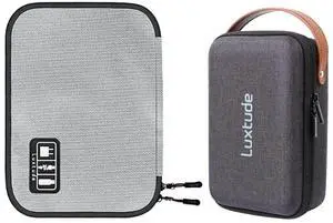 Luxtude Compact Electronics Organizer, Hard Carrying Case for Electronics, Charger Storage, Cord Storage