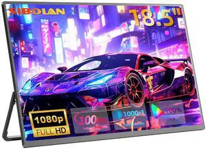 sibolan 18.5 100Hz Portable Monitor FHD 1080P IPS Screen 100% sRGB Aluminum Alloy Shell,Built-in Stand,HDMI/USB-C,for Gaming,Laptop,PC,Mac,Phone,Switch,Xbox