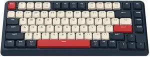 JamesDonkey J1 Low-Profile Wireless Mechanical Keyboard - QMK/VIA RGB Backlit, Hot-Swappable Red Switch, 2.4 GHz Bluetooth, PBT Keycaps, 75% Layout Mac/Win/Linux for Office/Gaming - Dark Blue
