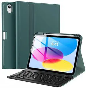 TiMOVO Keyboard Case for iPad (A16) 11th Generation 11 Inch 2025/iPad 10th Generation 10.9 Inch 2022, Wireless Detachable Keyboard Cover with Pencil Holder, Multi-Angle Keyboard Folio, Midnight Green
