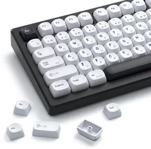 XVX PBT Keycaps - White Keycaps MOA Profile, Japanese Key caps 75 60 100 Percent, Dye-Sublimation, Custom 137 Keys Set for 100%, 75%, 65%, 60% Mechanical Keyboard, Bow