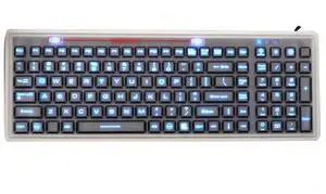 DS International Industrial Silicone Full Size LED Backlit Membrane Keyboard, MB106BL