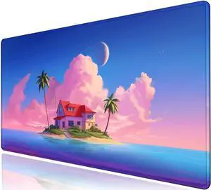 Beautiful Island Mouse Pad,Large Extended Gaming Mouse Pad with Stitched Edges,Large Mouse Pads for Desk,Non-Slip Base, Water Resist Keyboard Pad for Gamer, Office & Home Desktop