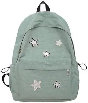 MININAI Cute Y2K Aesthetic Backpack Stars Pattern Preppy Backpack Laptop Backpack Back to College Supplies (Sage Green,One Size)
