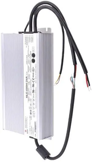 HLG-600H-24A 24V 25A 600W LED Driver IP65 High Efficiency for LED High Bay, Parking Lot Lighting
