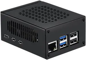 Metal Case for Raspberry Pi 5, Support Pi 5 Active Cooler, Support PCIe to M2 NVMe Shield PCIe Peripheral Board, POE+ HAT (Only Include Case)