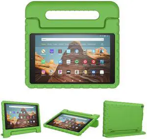 CCambro Kids Case for Fire HD 10 Tablet Case 5th/7th/9th Gen (2015/2017/2019 Releases),Shockproof Sturdy Protective Foam Cover for Fire HD 10.1 inch with Carry,Green