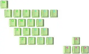 Ranked Rubber Keycap Set | Double Shot Translucent | OEM Profile for Mechanical Gaming Keyboard (Pistachio, 23 Keys)