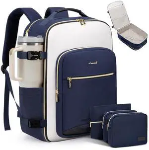 LOVEVOOK 50L Large Travel Backpack for Women & Men, Carry on Backpack Airline Approved, Waterproof Travel Essentials fits 18" Laptop, TSA Personal Item Bag Sports Backpack with 3 Packing Cubes