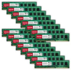 DDR3 RAM GIGASTONE 64GB Kit (16x4GB) DDR3/DDR3L 1600MHz (1333MHz) PC3-12800 (PC3-10600) CL11 1.35V/1.5V 2Rx8 UDIMM 240 Pin Unbuffered Non ECC High Performance PC Desktop Memory Upgrade