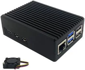 WEIYIXING Matel Case for Raspberry Pi 5, Aluminum Alloy Case with 2507 PWM Cooling Fan for Raspberry Pi 5 4GB/8GB