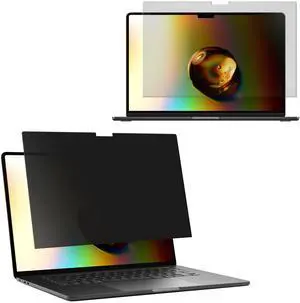 kwmobile Laptop Privacy Screen for Apple MacBook Air 15 2023 M2 (A2941) - Computer Privacy Screen Shield - Laptop Monitor Protector - Anti Glare and Blue Light Blocking