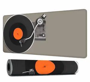 Y YIHANGBEST Vinyl Record Player Mouse Pad Retro Turntable Setup,Tonearm,Cartridge,and Stylus XL Gaming Mouse Keyboart Mat for Desk,Computer,Office,Home 35.4"X15.7"