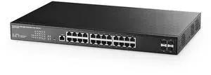 28 Port 2.5G Web Managed Switch, 24x2.5G Ethernet, 4x10 Gigabit SFP Ports, Web/CLI L3 Managed, Metal Multi-Gigabit Desktop/Rackmount Binardat Network Switch