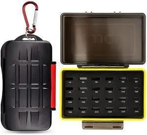 6 Slots Memory Card Storage Case + 24 Slot Mini Flash Drive Case : Case for Storage 6 Memory Card and 24 Mini USB Drive Data Storage Holder Bundle