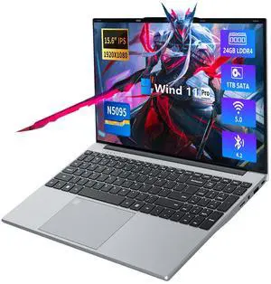 15.6 Inch Laptop, Laptops 24GB 1TB SSD, Laptop Computer N5095, Gaming Laptop, Traditional Laptop Computers 180 Angle Opening, Lap top Fingerprint Unlock Backlit Keyboard, 1920X1080 FHD IPS MINI-HDMI