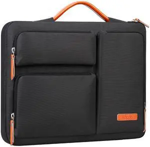 Lacdo 360° Protective Laptop Sleeve Case for MacBook Air/Pro, 13-13.3 inch Notebook, 14 inch New MacBook Pro M4/M3/M2/M1 A3112 A3401 A3185 A2992 A2918 A2779 A2442 2024-2021 Computer Bag, Black