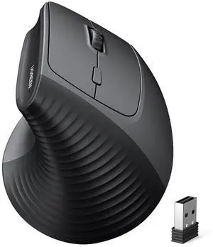 UGREEN 2.4G Mouse Wireless Vertical Ergonomic Mouse, Adjustable DPI Office Cordless 6 Buttons, Computer Mouse with 1000/1600/2000/4000 DPI for Windows/Mac OS etc