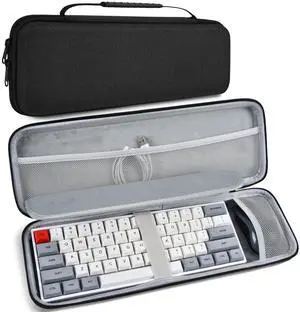 60% Keyboard Case, Hard Travel Carrying Case for 61 Keys Keyboard Cover, Compatible with MageGee Mini 60%, RK ROYAL KLUDGE R65, Snpurdiri 60%, Aula WIN60, Razer Huntsman 60% Keyboards Protector, Black