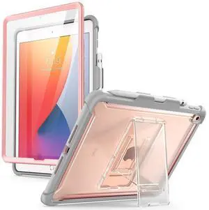 i-Blason Ares Case for New iPad 9th/8th/7th Generation, iPad 10.2 2021/2020/2019 Case, Full-Body Kickstand with Built-in Screen Protector Cover with Pencil Holder (Rosegold)