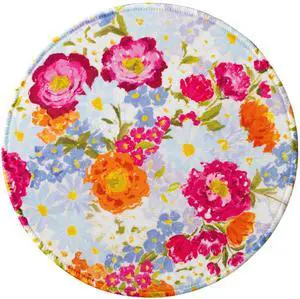 Elyse Breanne Design, 8.5 Inch, Round Mouse Pad for Computer, Desktop Protector, Non-Slip Rubber Backing, Primavera
