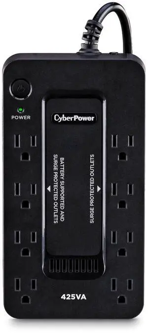 CyberPower ST425 Standby UPS Battery Backup and Surge Protector, 425VA/260W, 8 Outlets, Compact, UL Certified