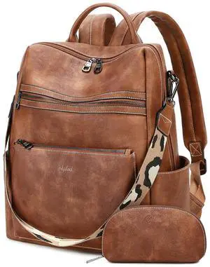 AGLOD Vegan Leather Laptop Backpack for Women 15.6 Inch Work Backpack Purse for Travel College