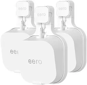 Wall Mount Holder for eero 7 Home WiFi System - Space Saving Wall Bracket with Cable Management, Vertical/Horizontal Plug Option, White (3Pack)