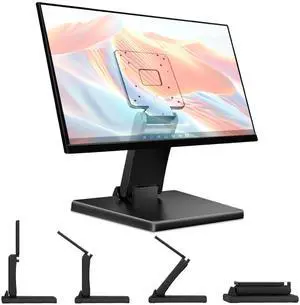 Bestoct Low Profile Monitor Stand, LCD TV Foldable Mount for Desk, Lay Flat Stand for 12-24" Screens, Adjustable Base with VESA Hole 75x75mm and 100x100mm